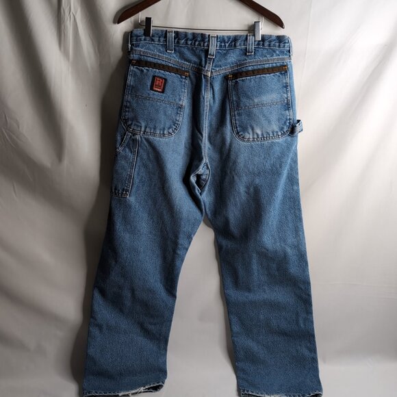 Riggs Workwear by Wrangler Blue Denim Jeans w/ Tool Loop, Size 36W/32L - Picture 2 of 8